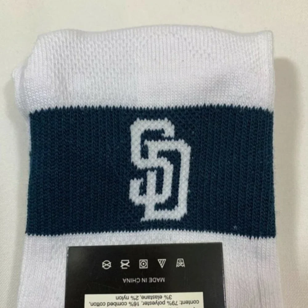 San Diego‎ Padres PWKY Athletic Fit Socks Boy's Size M Navy Blue Tatis Machado